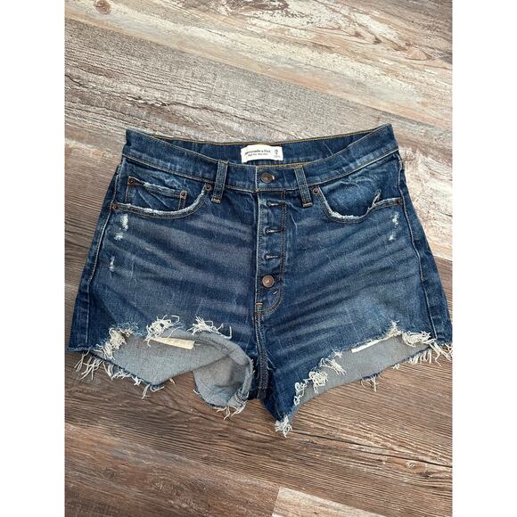 Abercrombie & Fitch distressed jean shorts sz 28/4 - Picture 1 of 5